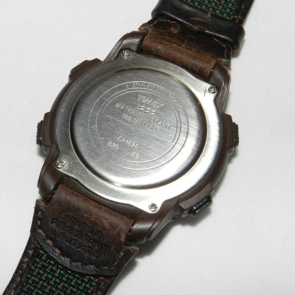 Timex Expedition Digital Watch Men Silver Tone Compass Indiglo 100M New Battery - Picture 2 of 11